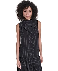 Karl Lagerfeld Paris Women's Sleeveless Cowl Neck Blouse