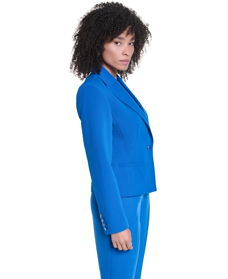 Karl Lagerfeld Paris Women's V-Neck Cropped Tailored Jacket