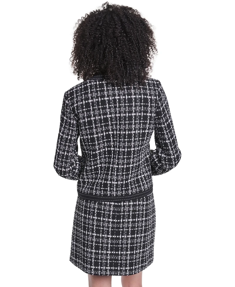 Karl Lagerfeld Paris Women's Cropped Open-Front Jacket