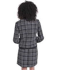 Karl Lagerfeld Paris Women's Cropped Open-Front Jacket