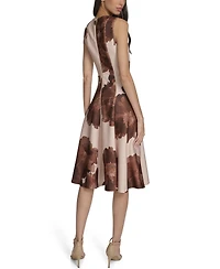 Calvin Klein Women's Printed Scuba Fit & Flare Dress