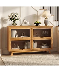 sumyeg Modern Storage Cabinet with 4 Doors,Display Cabinet