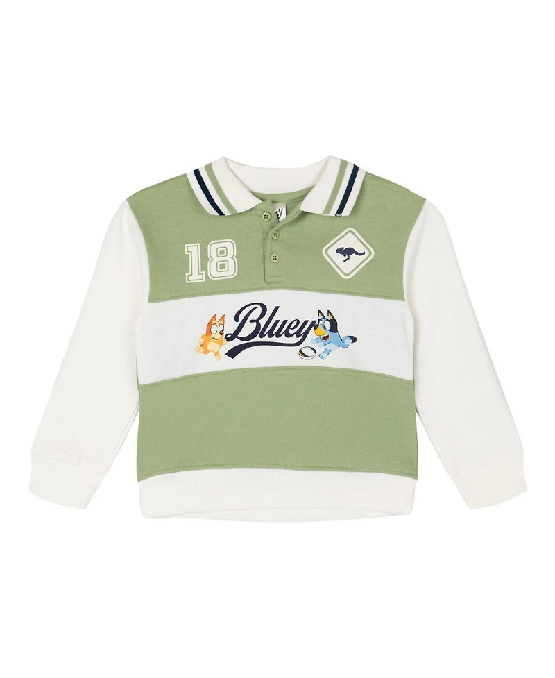 Bluey Toddler Boys(2T-4T) 2-Piece Fleece Polo and Joggers Set