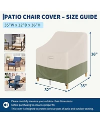homfan Patio Chair Covers 2 Pack – Waterproof Outdoor Covers, Heavy Duty for Wicker Swivel Chairs, Fits 32"W x 35"D x 36"H