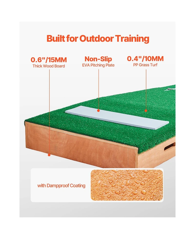 Vevor in Pitching Mound Portable Pitcher Mound Baseball Softball Outdoor Training