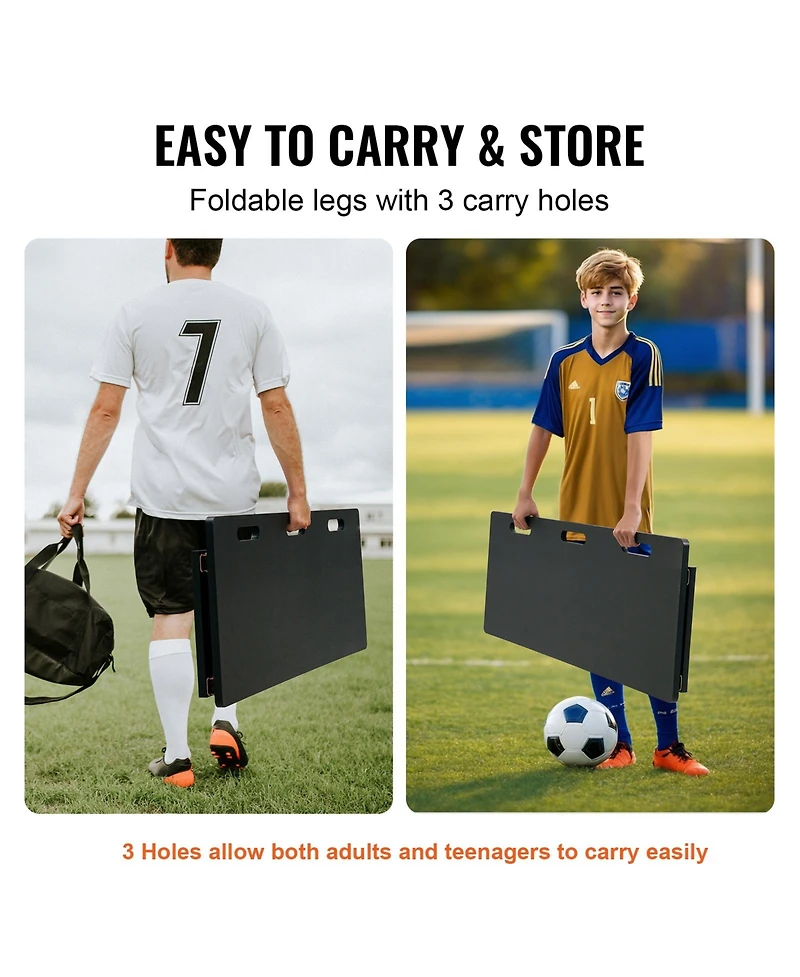 Vevor 45"X18" Soccer Rebounder Board Portable Soccer Wall with 2 Angles Rebound