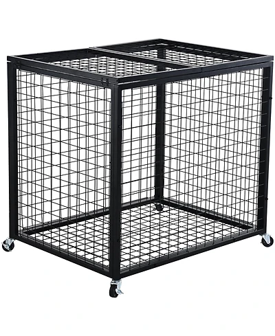 Vevor Rolling Sports Ball Storage Cart Garages Sports Equipment Organizer Steel