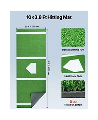 Vevor 10x3.8 ft Baseball Softball Hitting Batting Mat Indoor Outdoor Training
