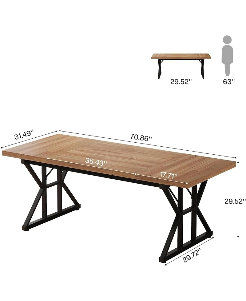 Tribesigns 70.86" Large Executive Desk, Industrial Home Office Computer Desk,Simple Long Writing Study Table Business Furniture