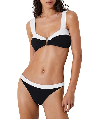 Reiss Women's Abby Colour-Block Bikini Top