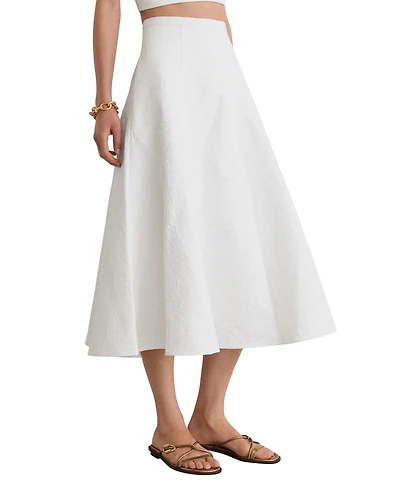 Reiss Women's Tara Cotton-Blend Jacquard Midi Skirt