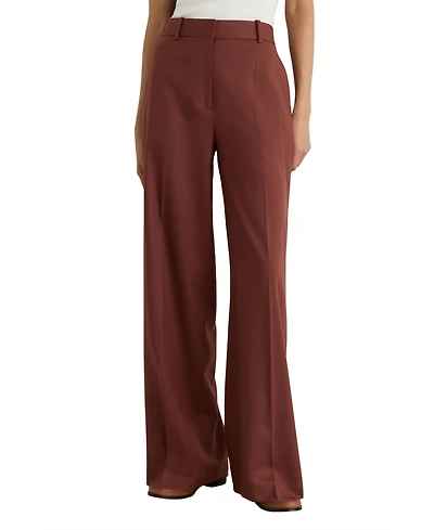Reiss Women's Solene Wool-Blend Wide-Leg Mid Rise Trousers