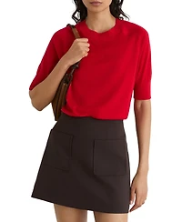 Reiss Women's Suzzie Merino Wool Mock-Neck T-Shirt