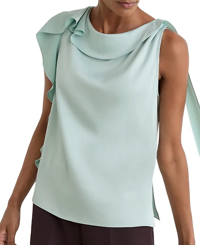 Reiss Women's Hanna Cowl Neck Satin Sleeveless Top