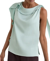 Reiss Women's Hanna Cowl Neck Satin Sleeveless Top