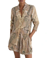 Reiss Women's Katiya Paisley-Print Collared Shirt