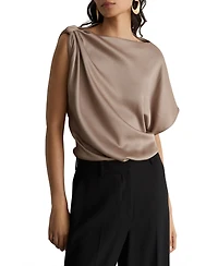 Reiss Women's Kezia Satin Draped One-Shoulder Top