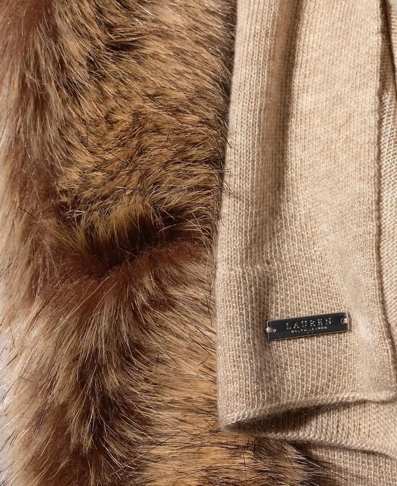Lauren Ralph Lauren Faux Toscana Trim Knit Ruana