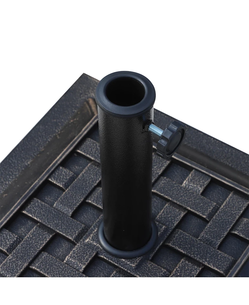 Outsunny 20 lbs Square Resin Umbrella Holder Base w/ Decorative Pattern