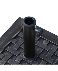 Outsunny 20 lbs Square Resin Umbrella Holder Base w/ Decorative Pattern