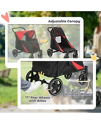 PawHut One-Click Foldable Dog Stroller for M L Dogs, Pet Stroller,