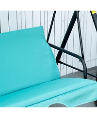 Outsunny Patio Porch Swing Chair with Adjustable Canopy, Seats 3 Adults, Steel Frame, Armrests, Green