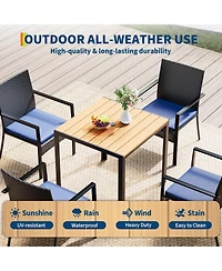 homfan 5 Piece Outdoor Bar Table and Chair Set for Your Patio