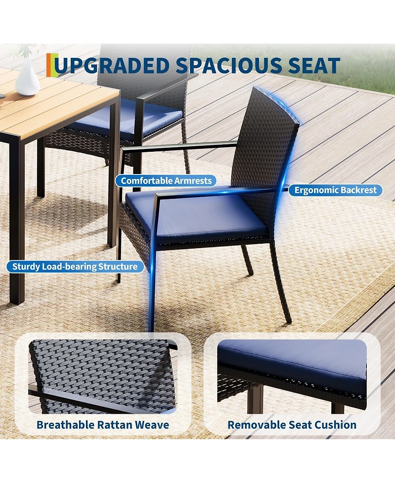 homfan 5 Piece Outdoor Bar Table and Chair Set for Your Patio