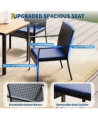 homfan 5 Piece Outdoor Bar Table and Chair Set for Your Patio