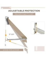 Outsunny Drop Retractable Window Awning Canopy Sun Shade Shelter Arm Manual