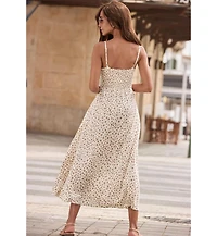Lascana Women's Smocked Dot Print Dress