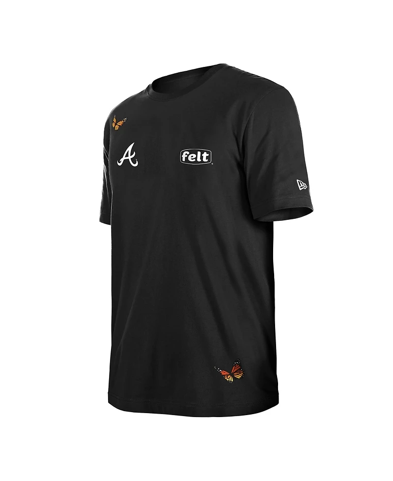 New Era x Felt Men's New Black Atlanta Braves T-Shirt
