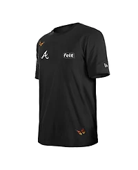 New Era x Felt Men's New Black Atlanta Braves T-Shirt