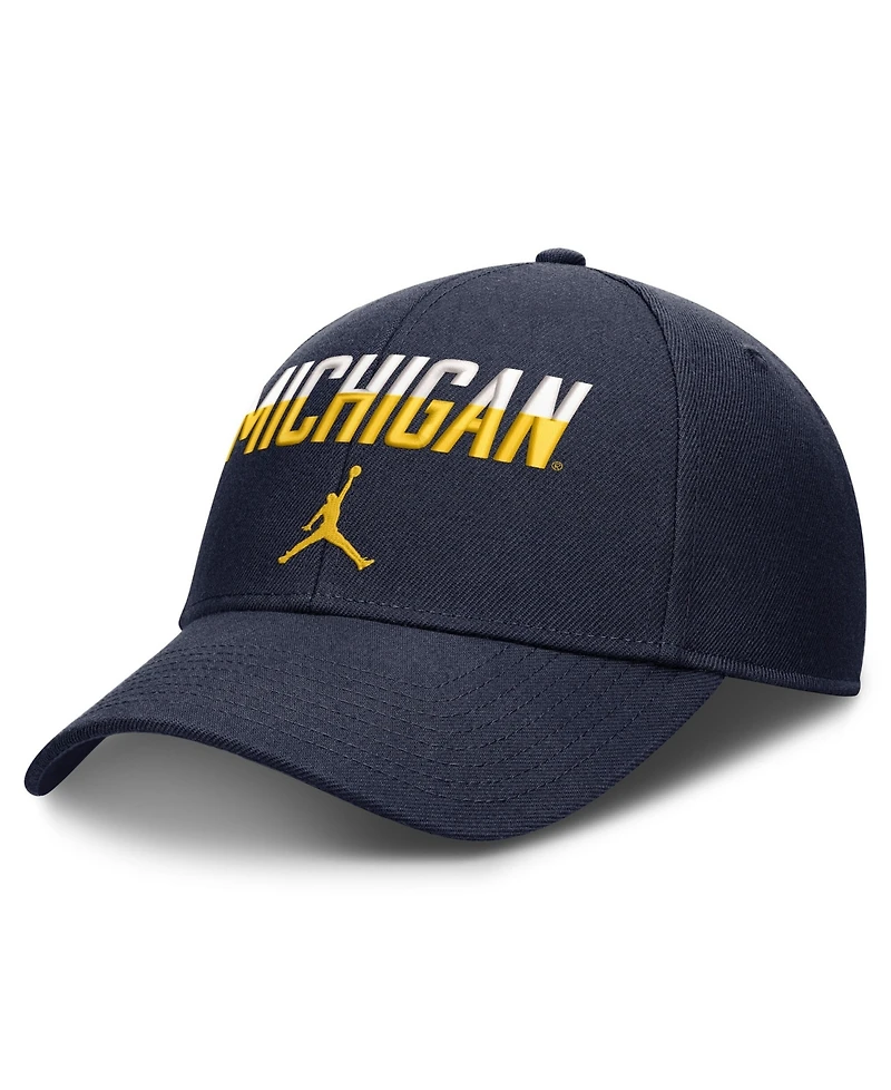 Jordan Men's and Women's Navy Michigan Wolverines 2026 On-Field Gameday Rise Adjustable Hat