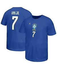 Jordan Big Boys and Girls Vini Jr. Royal Brazil National Team Name & Number T-Shirt