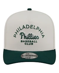 New Era Men's Cream/Dark Green Philadelphia Phillies Chrome A-Frame 9FIFTY Snapback Hat