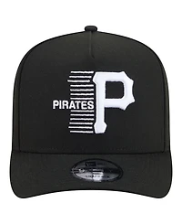 New Era Men's Black Pittsburgh Pirates Motion A-Frame 9FIFTY Snapback Hat