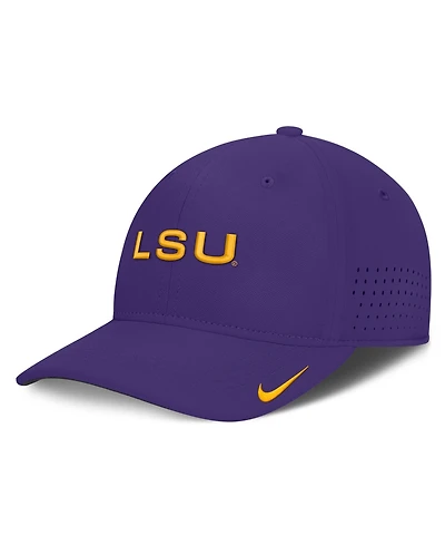 Nike Men's Purple Lsu Tigers Gameday Aerobill Swooshflex Dri-fit Hat