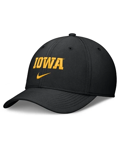 Nike Men's Black Iowa Hawkeyes Rise On-Field Swoosh Flex Dri-fit Hat