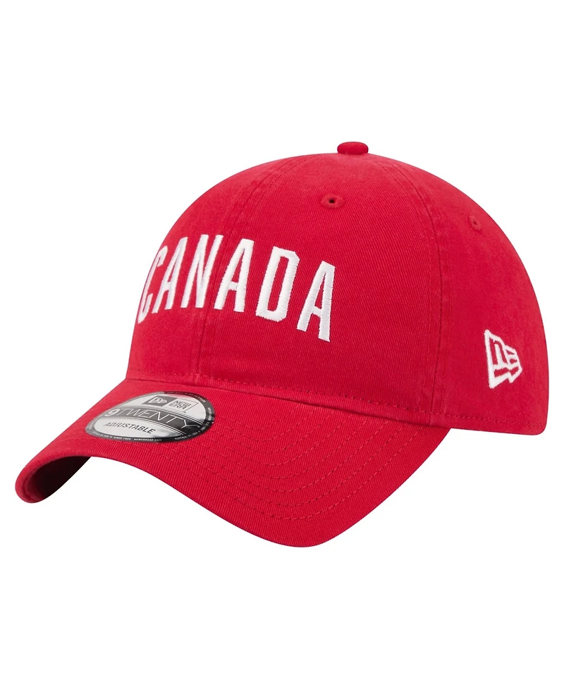 New Era Men's Red Canada Soccer 9TWENTY Country Dad Adjustable Hat