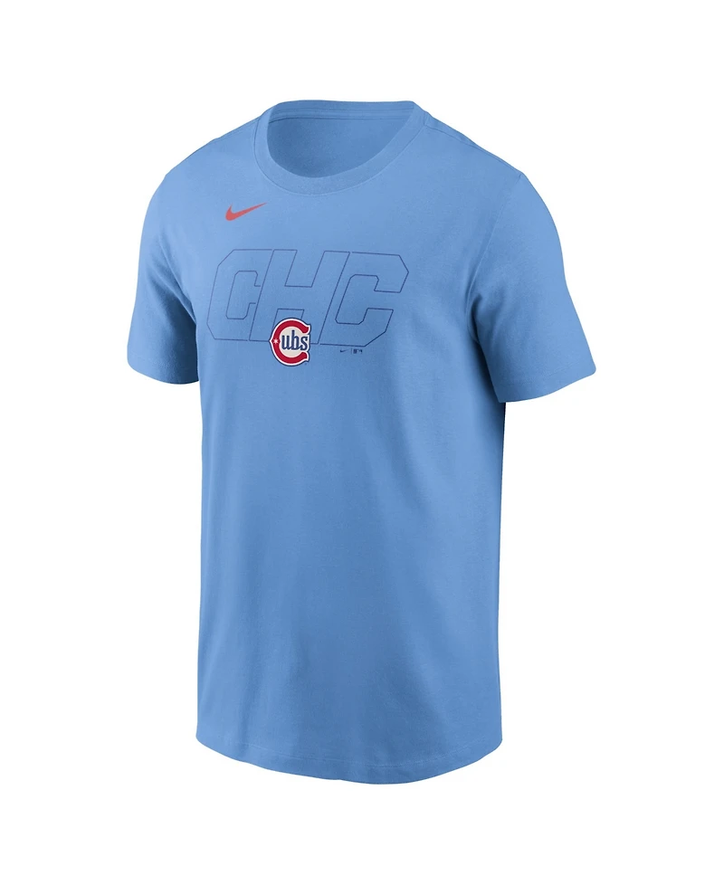 Nike Men's Light Blue Chicago Cubs Alternate Logo T-Shirt