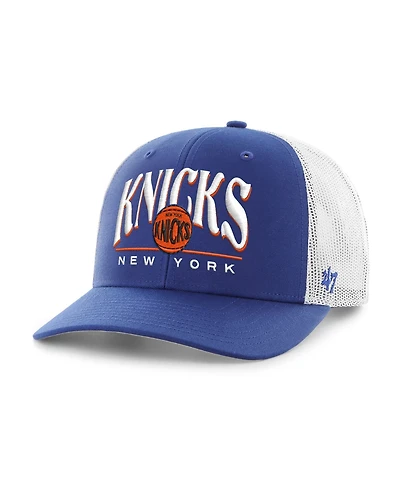 '47 Brand Men's Blue/White New York Knicks Domestic Adjustable Trucker Hat