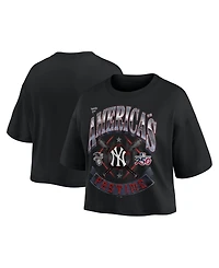 Fanatics Women's Black New York Yankees Americana Crop T-Shirt