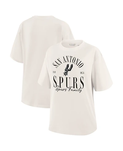 Wear by Erin Andrews Women's White San Antonio Spurs Peached Vintage T-Shirt