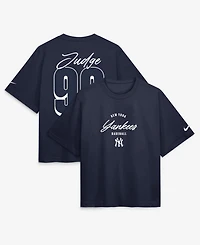 Nike Women's Aaron Judge Navy New York Yankees Premium Essentials Boxy Name & Number T-Shirt