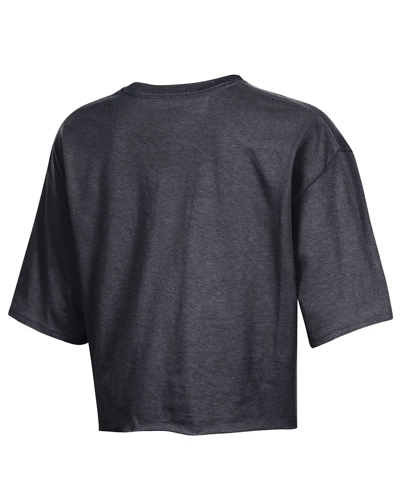 Champion Women's Black New York Knicks Cropped Boyfriend T-Shirt