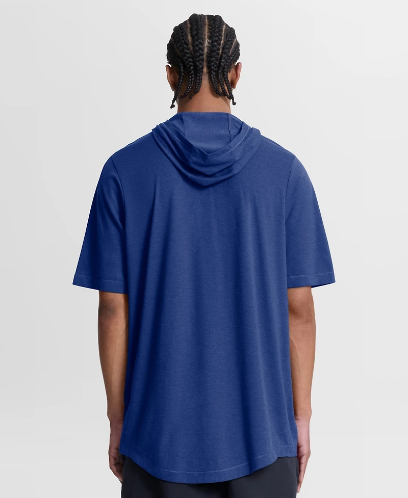 Nike Men's Royal Texas Rangers Arched Wordmark Tri-Blend Hooded T-Shirt