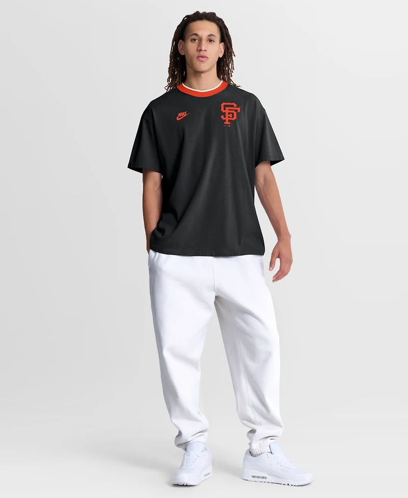 Nike Men's Black San Francisco Giants Cooperstown Collection Ringer T-Shirt