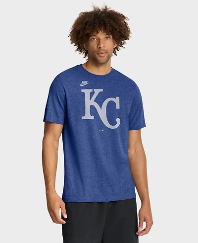 Nike Men's Heather Royal Kansas City Royals Cooperstown Logo Tri-Blend T-Shirt