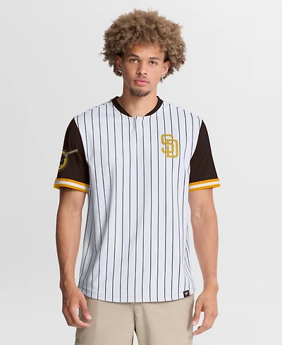 Fanatics Men's White/Brown San Diego Padres Pinstripe Walk Off T-Shirt